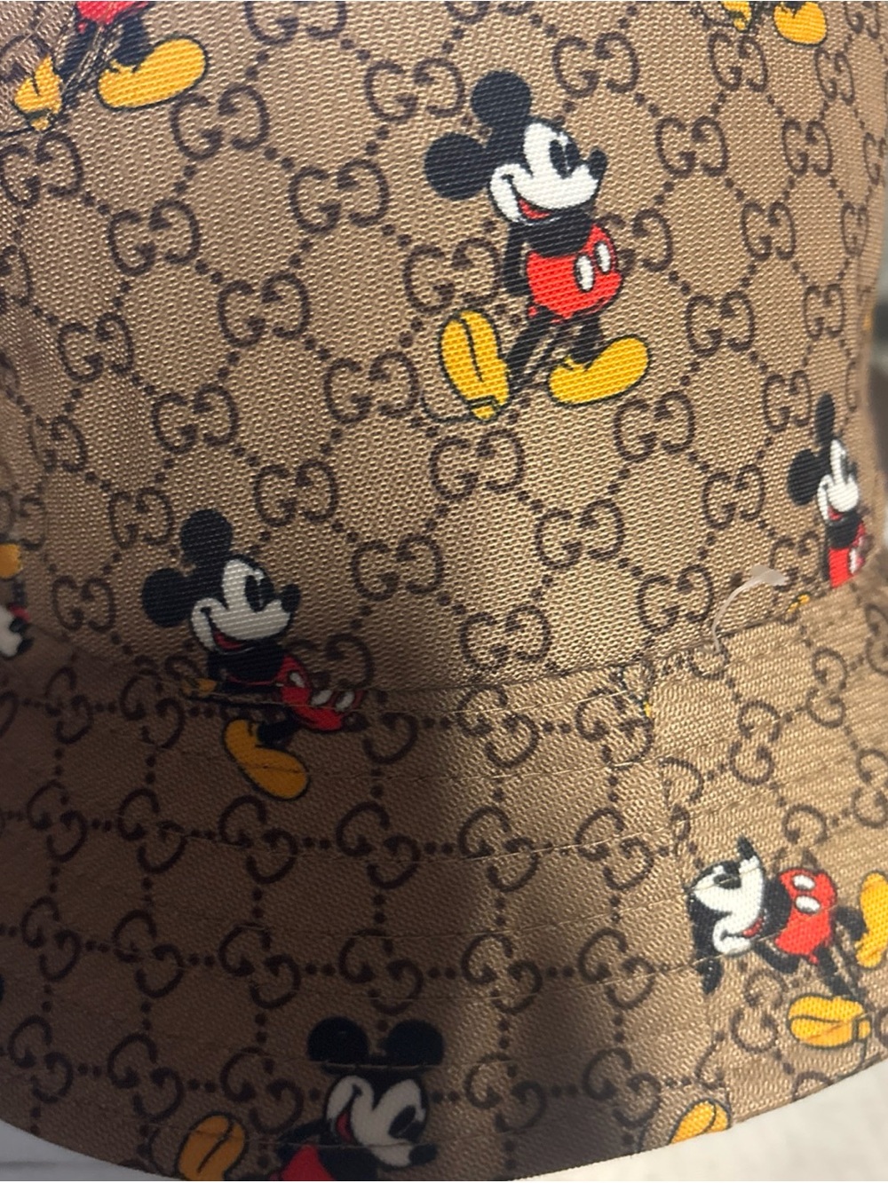 Gucci Disney Brown Beige Monogram Mickey Mouse Bucket Hat - Picture 3 of 6